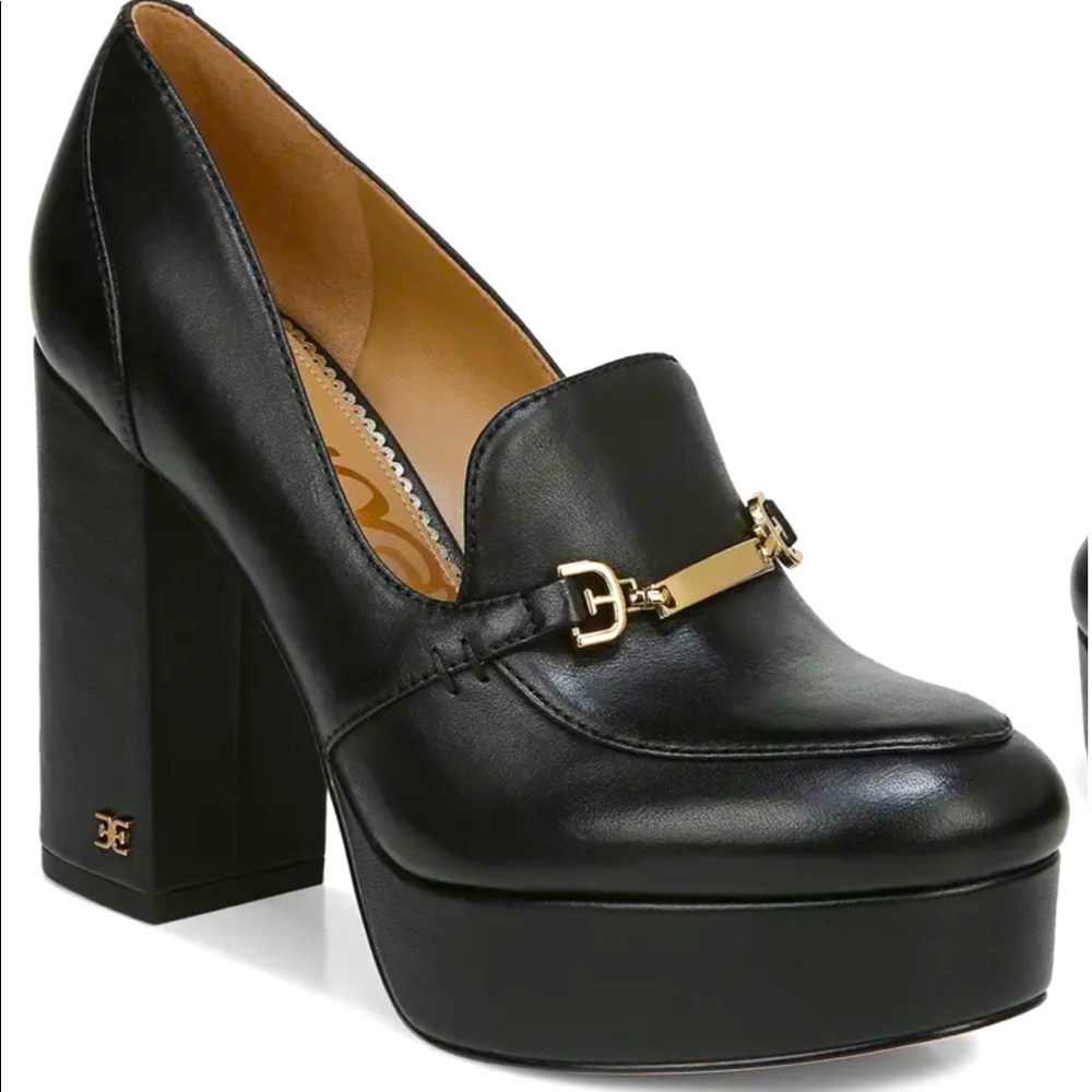 Black Sam Edelman Platform Heel Loafers